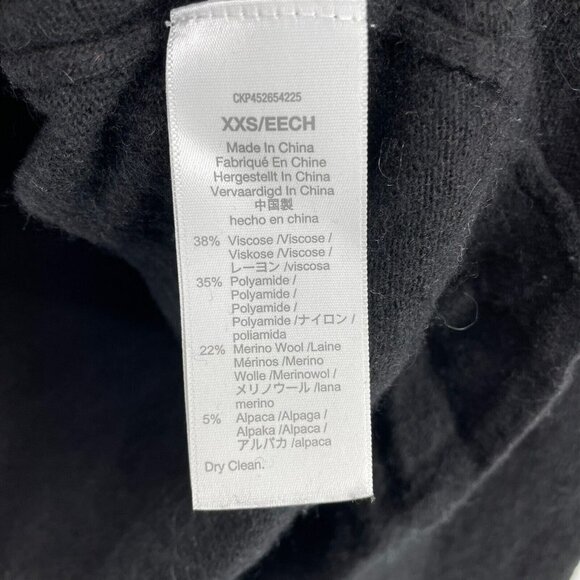 Madewell Sweater Women's Sz 2XS Black Turtle Neck Merino Alpaca Blend Pullover - Picture 12 of 13